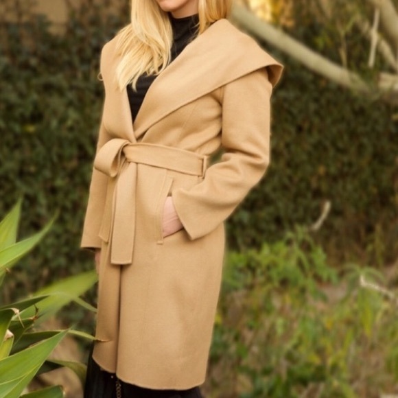 THEORY Black Wilrose Winsome Hooded Wrap Coat S - Picture 14 of 14